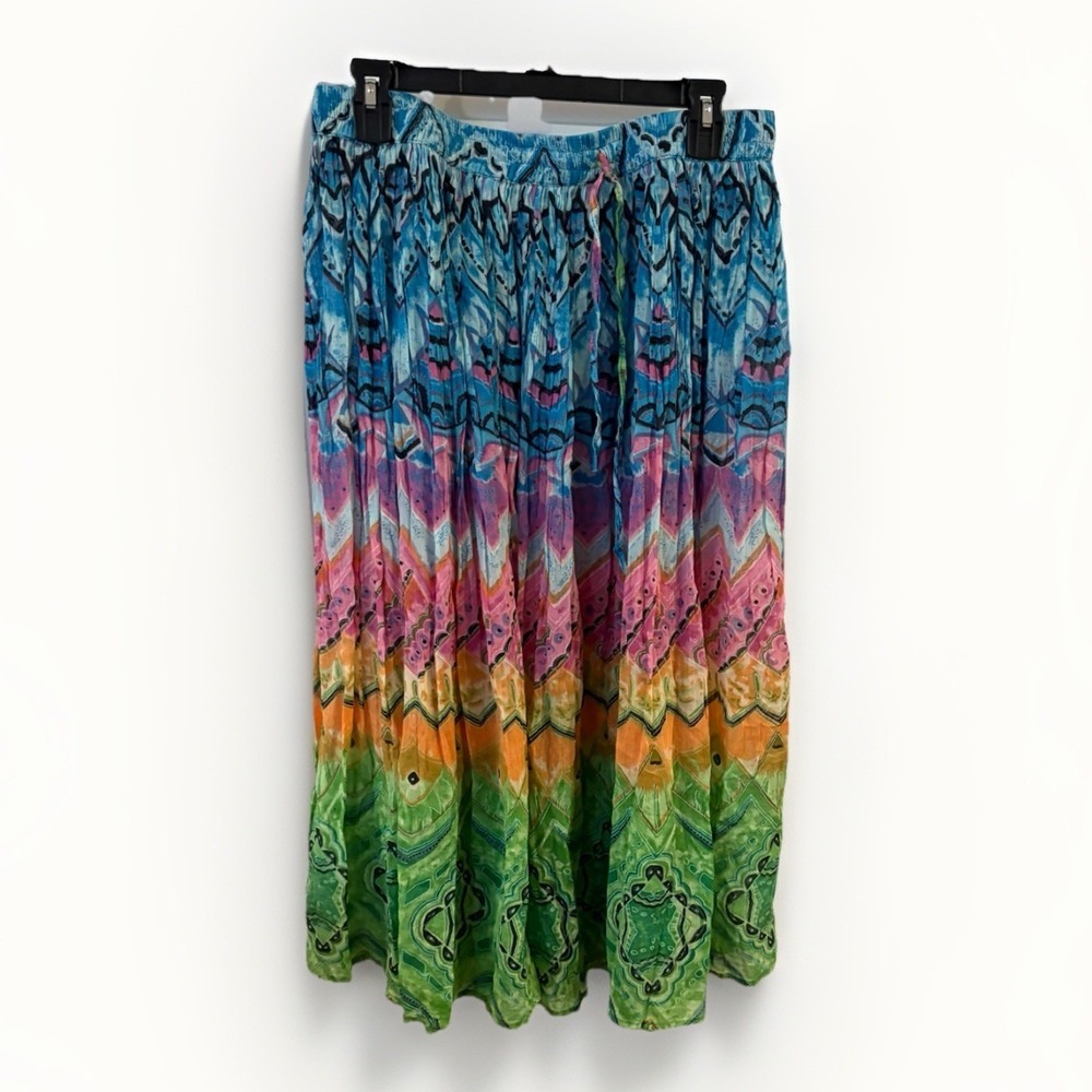 Vintage COLLECTIONS ETC Skirt Womens XLarge Multicolored Boho Pull On Retro 90s